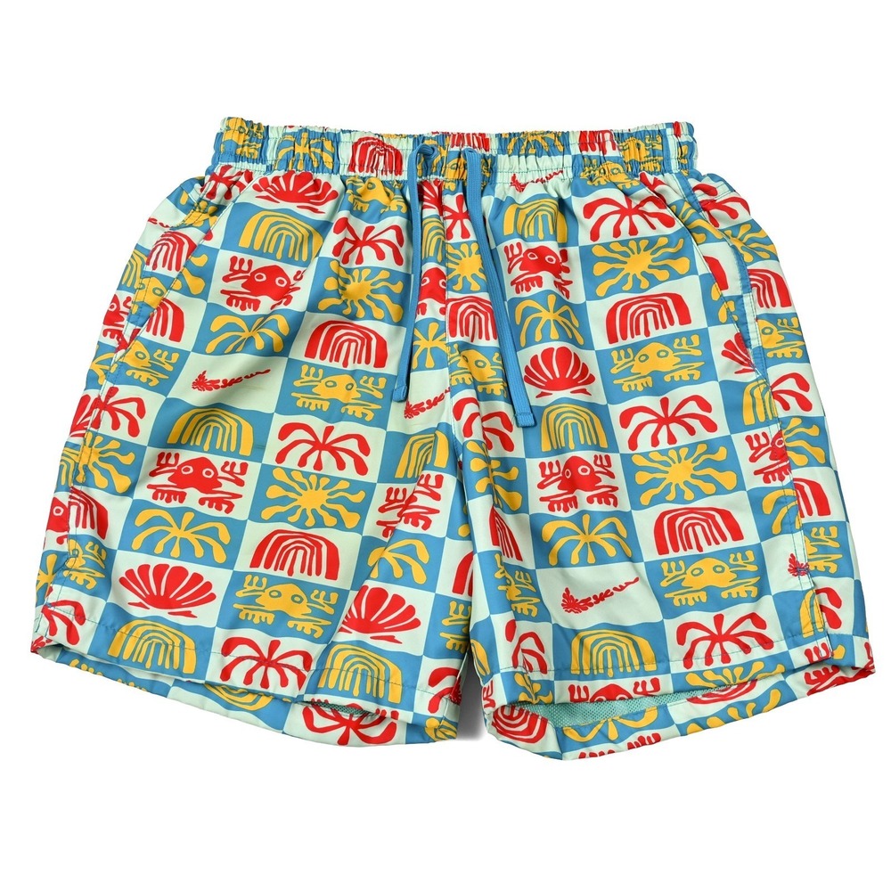 Nike Sportswear Woven Flow Shorts Men's M Geometric Abstract Lined Beach Swim